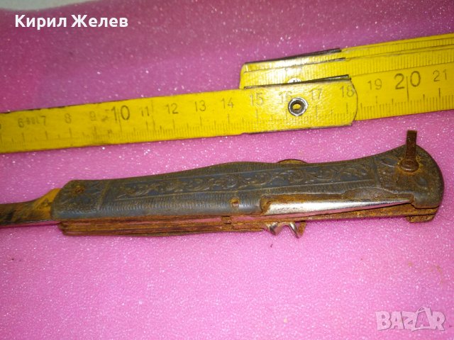 USSR СТАРО РЯДЪК КОЛЕКЦИОНЕРСКИ МОДЕЛ РУСКО РИБАРСКО ДЖОБНО НОЖЧЕ СССР ФЛОРАЛНО ОРНАМЕНТИРАНО 43096, снимка 11 - Колекции - 44041232