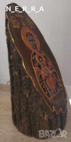 Малка икона Богородица с младенеца - изображение върху дърво, снимка 5 - Антикварни и старинни предмети - 38497268