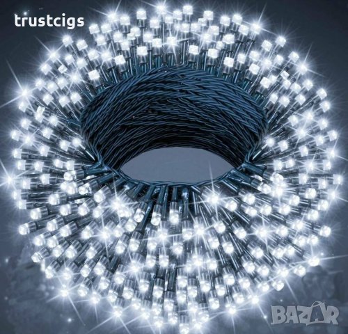 Соларни лед коледни лампички – Бяла светлина 12м, снимка 5 - Соларни лампи - 43107777