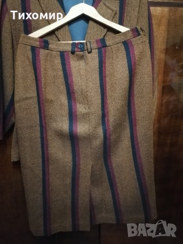 Дамски вълнен костюм  с пола и сако с хастар, снимка 6 - Костюми - 34851097