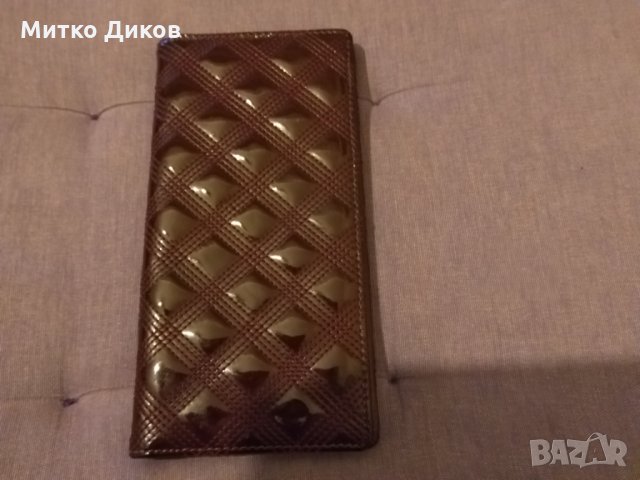 Арт женско портмоне за карти естествена кожа винено 190х100мм, снимка 2 - Портфейли, портмонета - 27415397