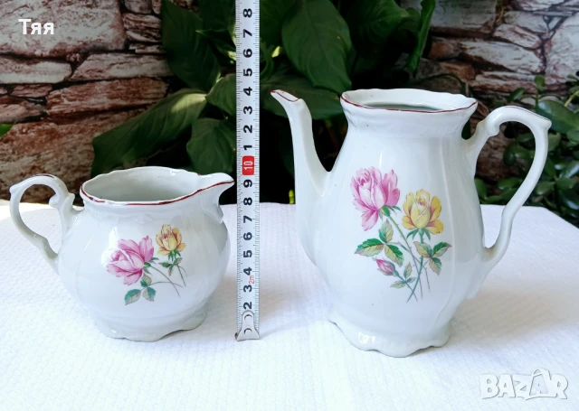 ЧЕРВЕНА И ЖЪЛТА РОЗА порцеланови канички, снимка 3 - Сервизи - 51010219