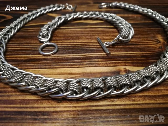 Посребрен ланец с гривна 