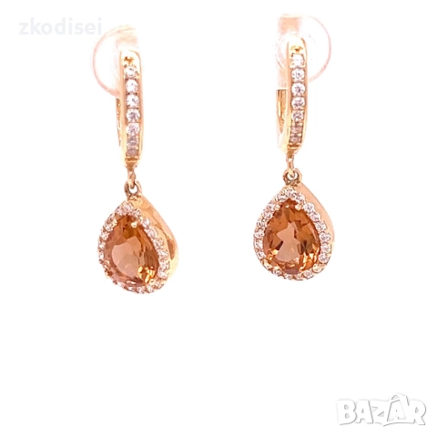 Златни обеци 4,29гр. 14кр. проба:585 модел:34484-2, снимка 3 - Обеци - 52083778