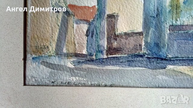 Прекрасна картина акварел 1975 K. Helm, снимка 2 - Картини - 36633286