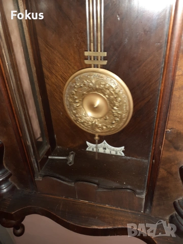 Стар френски антикварен стенен часовнис над 120 годишен, снимка 7 - Антикварни и старинни предмети - 53423449