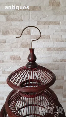 Стар китайски дървен кафез - ръчна изработка - рядък модел - 19в., снимка 3 - Антикварни и старинни предмети - 50190367