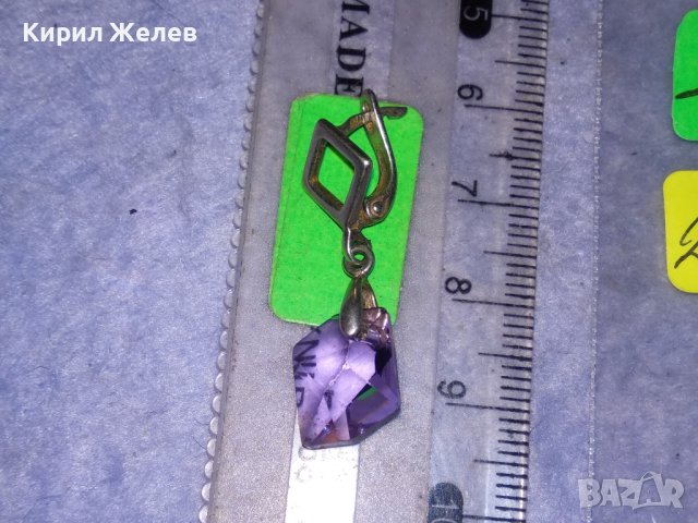ПРЕКРАСНА АНГЛИЙСКА СРЕБЪРНА СКЪПОЦЕННА АР НУВО ОБЕЦА СРЕБРО 925 с ЮВЕЛИРНО ФАСЕТИРАН АМЕТИСТ 21030, снимка 2 - Обеци - 40488460