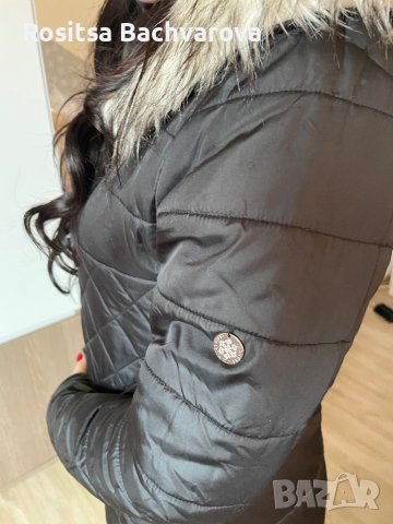 Черно шушляково яке, размер Л, снимка 14 - Якета - 38896048