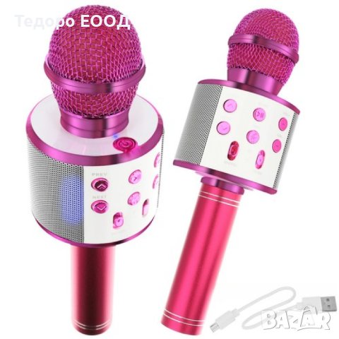 Детски караоке микрофон розов с много забавни функции, снимка 1 - Музикални играчки - 43900530