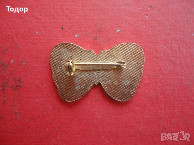 Уникална позлатена брошка с емайл Пеперуда, снимка 4 - Други - 40083719