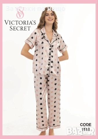 Victoria's Secret Дамски Сатенени Пижами Виктория Сикрет - Налични Различни Цветове Код SK711, снимка 3 - Пижами - 53146383