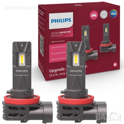 LED крушки PHILIPS Ultinon Access H8/H9/H16-12V-6000K-к-т/2 бр./