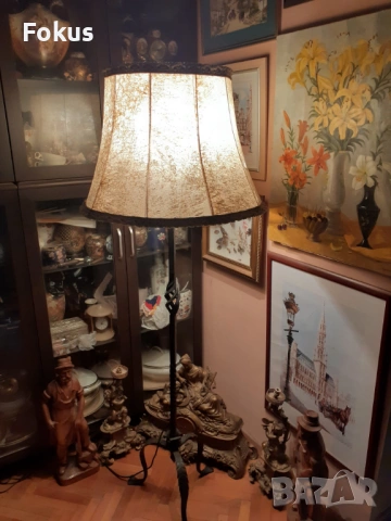 Жесток много голям антикварен лампион от ковано желязо кожа, снимка 6 - Антикварни и старинни предмети - 53445724