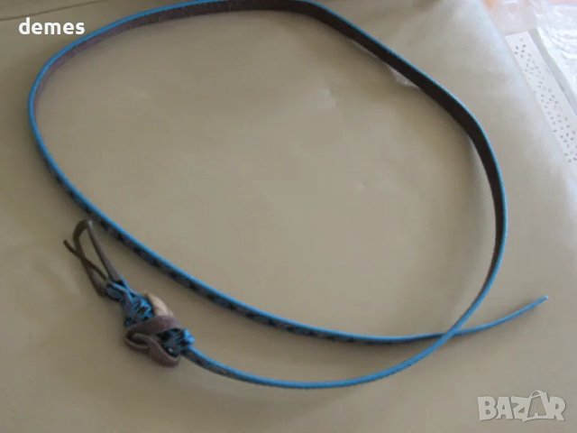 Нов дамски колан със синя лицева част, снимка 2 - Колани - 48313176