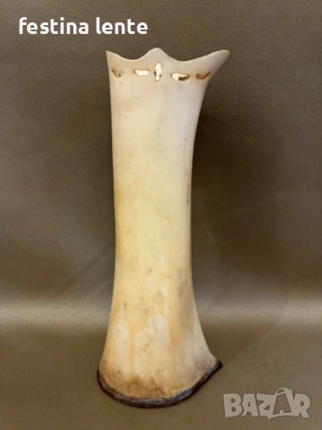 Ваза с Св.Георги изработена от животинска кост, снимка 3 - Други ценни предмети - 52319062