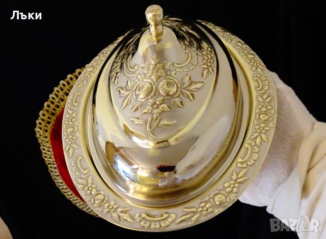 Бронзов съд за сервиране с капак,рози,барок. , снимка 6 - Антикварни и старинни предмети - 38585929