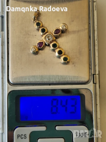 Златен кръст с Диаманти и Рубини-ръчна изработка , снимка 12 - Колиета, медальони, синджири - 51071861