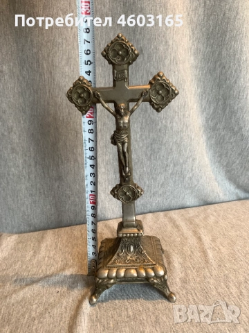 стар настолен кръст, снимка 2 - Антикварни и старинни предмети - 52868038
