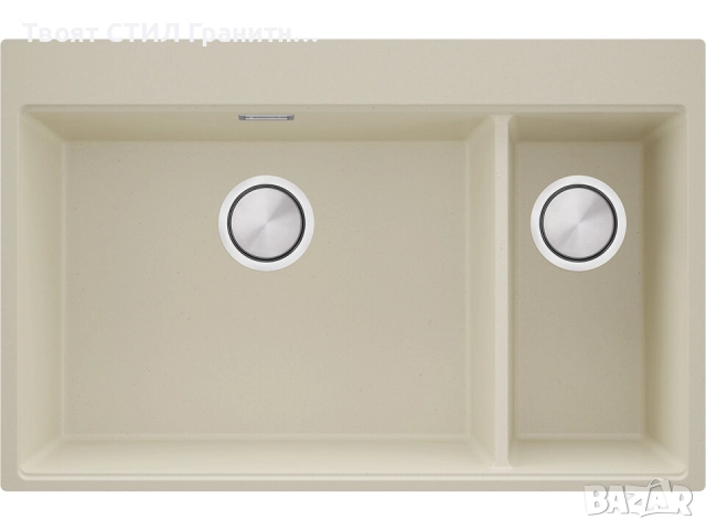 Бежав кухненска гранитна мивка Осло 80 Duo Top 780x500 мм