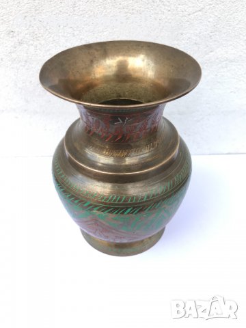 Красива бронзова ваза. №0200, снимка 5 - Антикварни и старинни предмети - 33172434