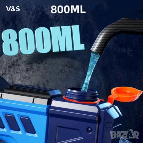 Водна пушка, бластер, автоматичен пистолет, син,батерия и зарядно към нея, снимка 8 - Електрически играчки - 48221361