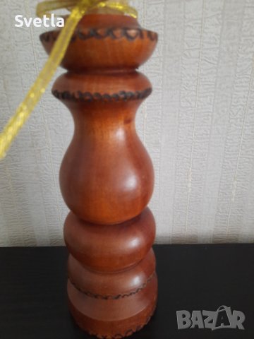 Ретро свещник от дърво, арт изработка, снимка 2 - Декорация за дома - 39679755