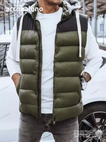 Мъжка ватирана жилетка с качулка, 3цвята , снимка 9 - Суичъри - 47781242