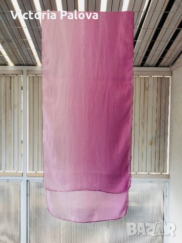 Копринен шал 156см на 37см, снимка 2 - Шалове - 27311250