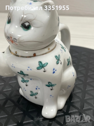 Красива антикварна каничка за Мляко Коте, снимка 6 - Сервизи - 51876302