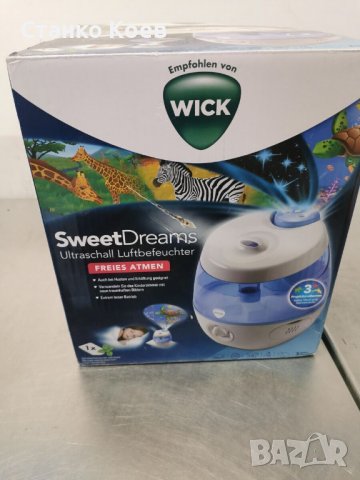 Wick SweetDreams Ултразвуков овлажнител с прожектиране на светлина , снимка 12 - Овлажнители на въздух - 38568950