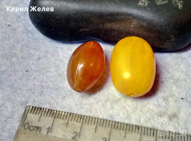Две СТАРИ КАТАЛИН / БАКЕЛИТ ЗВЕНА ЗЪРНА от БРОЕНИЦА 48801, снимка 4 - Антикварни и старинни предмети - 48842244