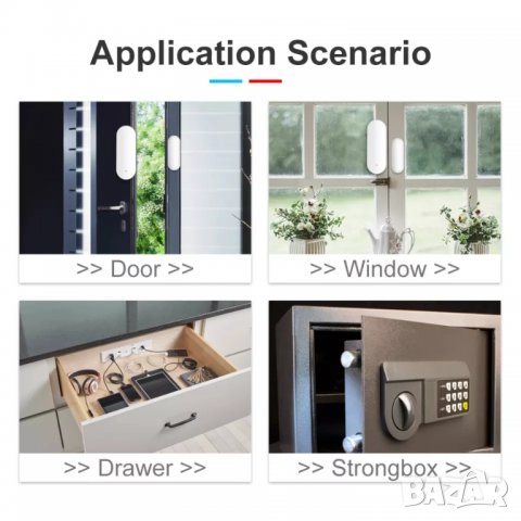 Tuya/Smart Life WiFi сензор за врата/прозорец/шкаф/сейф, снимка 6 - Друга електроника - 37468694