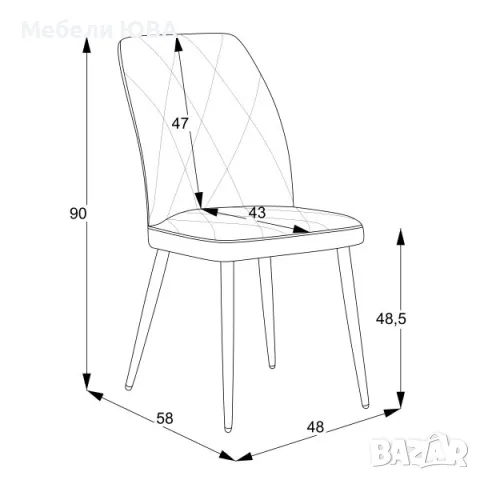 Трапезен стол VIKA – светло сив, снимка 8 - Столове - 48220382