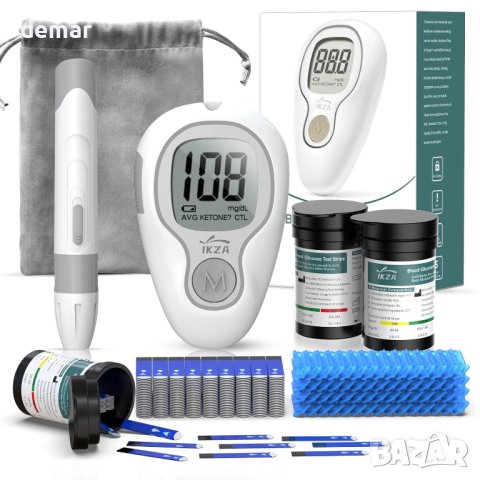 Комплект монитор за кръвна захар със 100 ленти и 100 убождащи устройства , снимка 1 - Други - 43216470