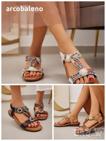 Дамски равни сандали, 3цвята 