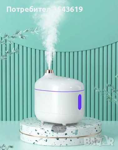 Уникален Дифузер Овлажнител Йонизатор с UV лампа 500ml на БАТЕРИЯ, снимка 8 - Други - 38648594