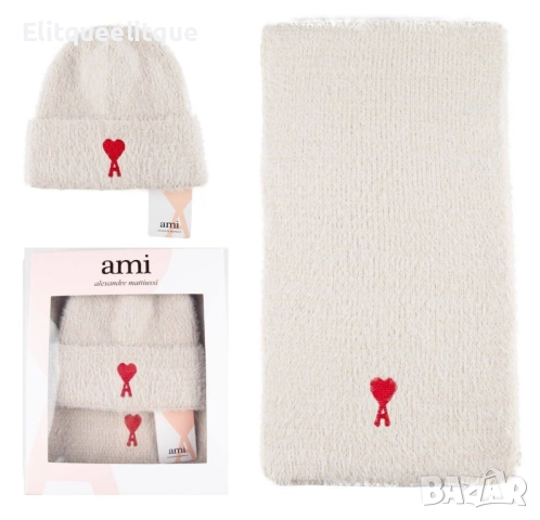 комплект шапка и шал ami celine , снимка 11 - Шапки - 52199859