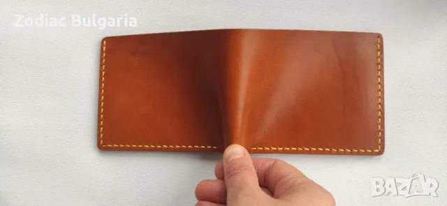 Минималистичен кожен портфейл за мъже, ръчна изработка., снимка 2 - Портфейли, портмонета - 43954982