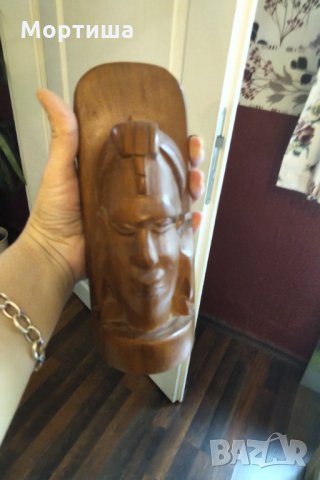 Дървена ръчно изработена статуетка , снимка 2 - Статуетки - 28754620