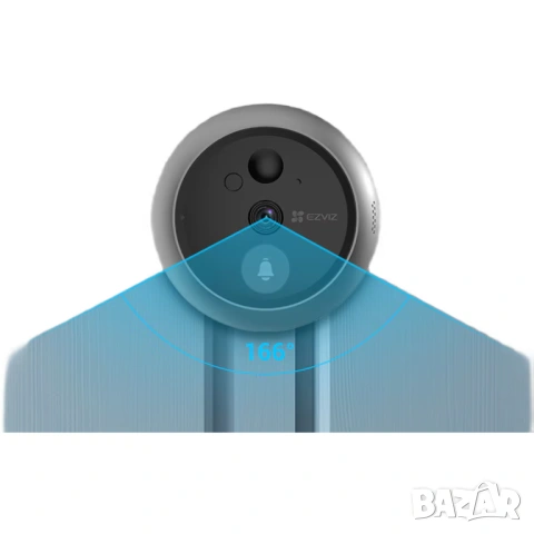 Смарт видео звънец Ezviz CP4 камера на място на шпионката Чисто нова, снимка 3 - Комплекти за видеонаблюдение - 53586483