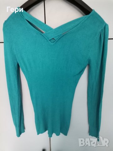 Блузка в цвят тюркоаз, снимка 1 - Блузи с дълъг ръкав и пуловери - 43127920