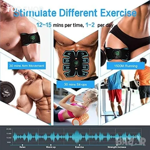 Нов Стимулатор Тренажор за коремни мускули ръце крака Фитнес Тренировка Спорт, снимка 2 - Спортна екипировка - 49956830