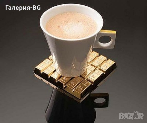 Подложка за чаша в формата на златни кюлчета, снимка 2 - Други - 32676533