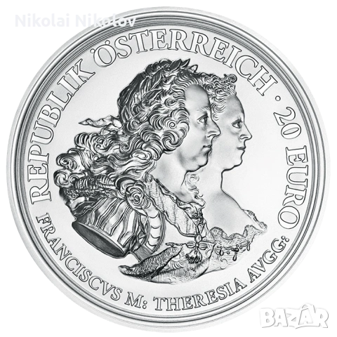  20€ Австрия 2017 г. - имперската двойка, сребро