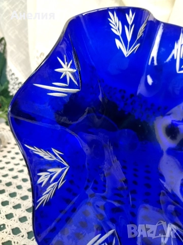 Фруктиера, бонбониера, за сладки кобалтово синя, снимка 5 - Чинии - 52043431