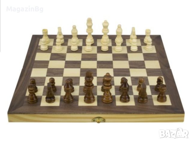 Шах и табла, Дървен, 35 см, Фигури 3 - 7 см, снимка 2 - Други спортове - 43342930