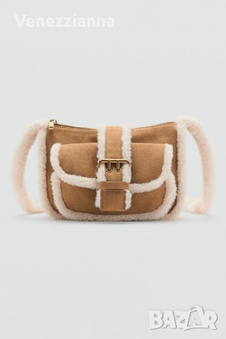 MANGO НОВА Малка чанта от велур