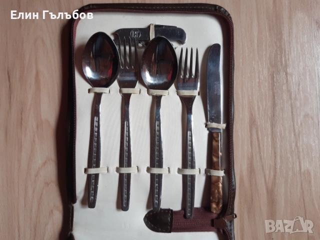 Комплект-вилици,лъжици и нож "ВТ" в стилен несесер,ретро, снимка 7 - Антикварни и старинни предмети - 53258109