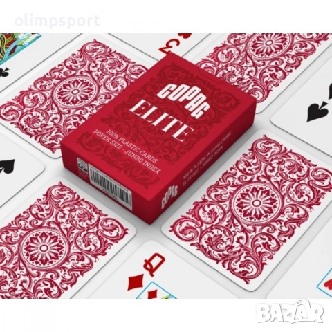 Карти за игра Copag Elite Poker size Jumbo index Red нови , снимка 6 - Карти за игра - 52180551